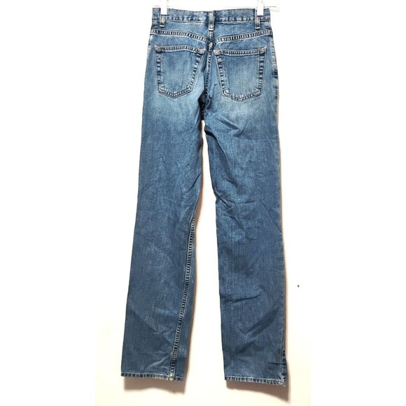 Gap Jeans womens 1 Long Loose Blue Denim Button Zipper Pockets Vintage VTG - Picture 2 of 8